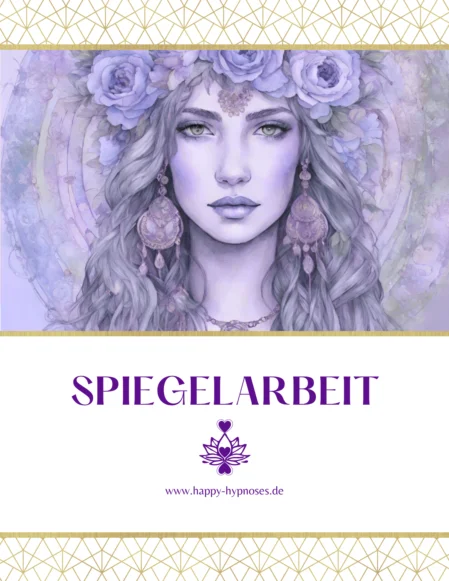 Spiegelarbeit Hübsches Frauengesicht auf Cover Spiegelarbeit