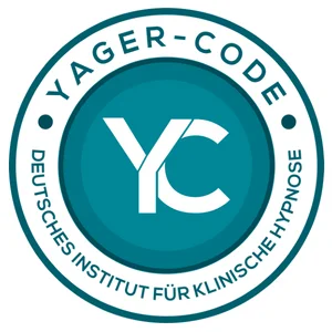 rundes, grün und weißes Logo Yager - Code
